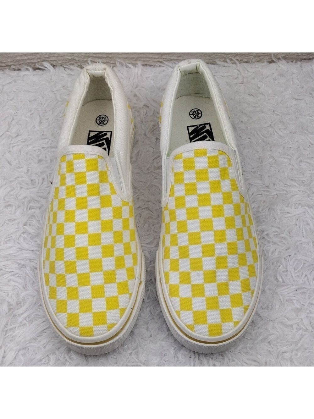 Vans DSY Off The Word Yellow Checkered Canvas Round Toe Low Top Slip-On Sneaker - Picture 3 of 16